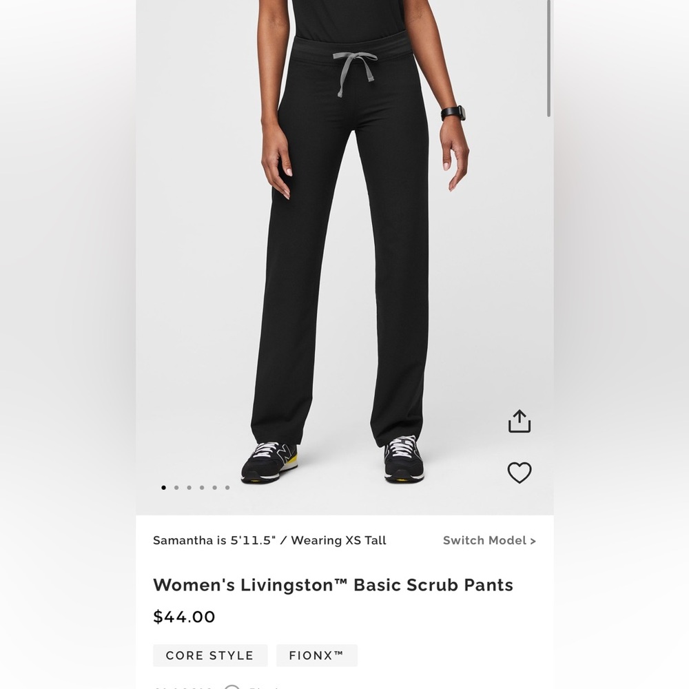 Figs Livingston Black Scrub Pants